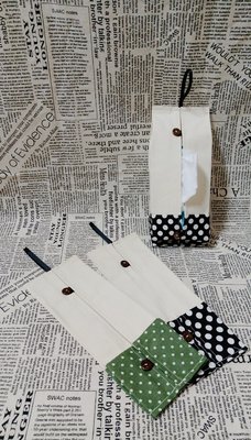 蝶古巴特~雙色拼接-掛式面紙衛生紙袋~胚布米色~蝶古巴特拼貼 彩繪 DIY手作材料  MIT台灣製造