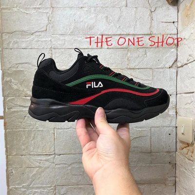 FILA RAY 老爹鞋 韓國 黑色 紅線 綠線 厚底 增高 厚底鞋 經典款 FS1SIA3110X 尚未有評價