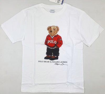 特價799元~☆ 瘋加州 ☆ Polo Ralph Lauren 白色 BEAR 紅衣小熊(男大童)Tee T恤 M
