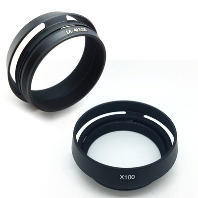 黑熊館  LH-X100 兩件式 金屬 遮光罩 黑色 適用 Fuji X100 X-100 X100S X70
