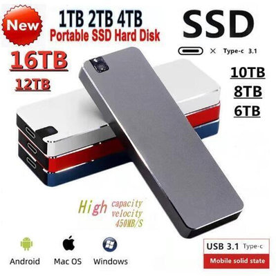 移動SD硬盤Type-USB 2TB 4TB 6TB 8TB 4TB固態隨身硬碟 外接式硬碟    全臺