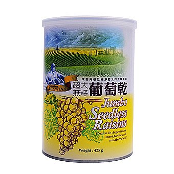 超大無籽葡萄乾(罐) 425公克 台灣綠源寶