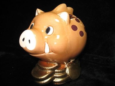 聯邦銀行 - 十二生肖陶瓷公仔 - 存錢筒 - 2007年 豬寶寶 - 101元起標 - 非7-11 全家 萊爾富