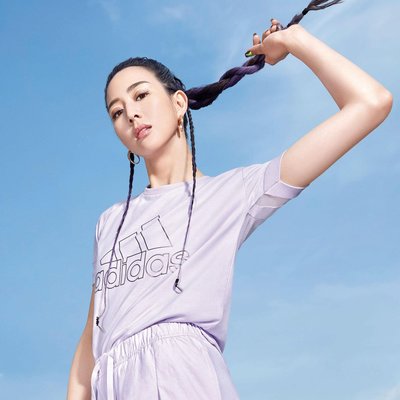 南 2020 5月 Adidas BADGE OF SPORT STYLE T恤 淺紫色GJ9024  張鈞甯 運動短T