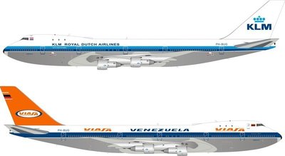 **飛行夢想家**Inflight 1/200 VIASA KLM Boeing 747-200 PH-BUG 雙面機