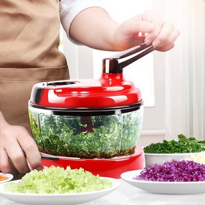 能手搖蔥花絞肉蔬菜粉碎機家用沙拉料理神器切菜器切蔥機手動多功~特價