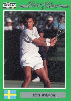 最高單打排名世界第1、七座大滿貫得主~1991 NetPro Mats Wilander 韋蘭德網球新人卡 RC，免郵資
