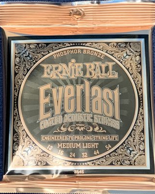 民謠木吉他琴弦 Ernie Ball Everlast 12-54 磷青銅Phosphor Bronze(全新)2546