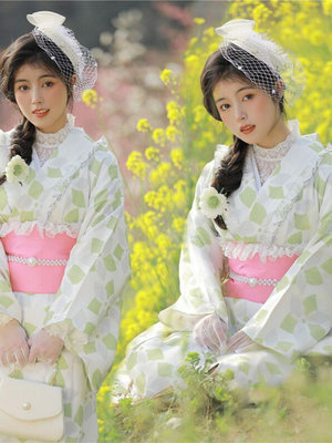 日式和服 和服配件 和服女正裝改良連衣裙小清新大正羅曼風日式復古寫真攝影拍照服裝