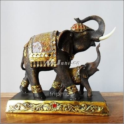 INPHIC-工藝品家居擺飾 泰國大象 傢俱裝飾品 母子大象