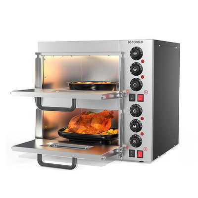 烤箱lecon樂創 商用披薩烤箱雙層烘烤爐 單層二層烘焙蛋撻雞翅電烤箱