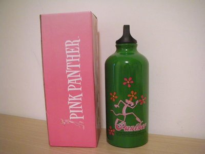 全新限量版商品 PINK PANTHER 粉紅頑皮豹精緻插畫設計款鋁材質運動型冷水壺 / 可當漂亮花瓶
