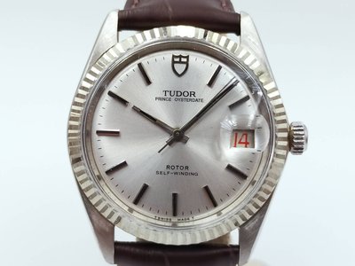 【發條盒子R7990】TUDOR 帝舵 Prince系列 18k金框 銀面自動 經典皮帶錶款 7990/4