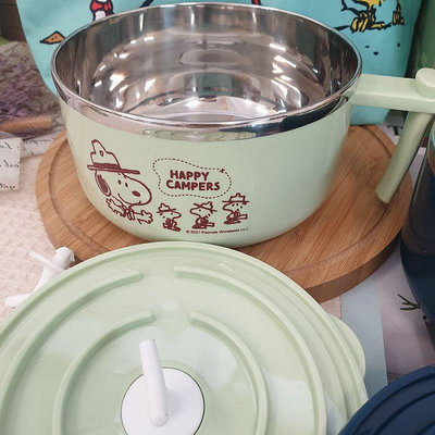 史努比 不鏽鋼泡麵碗 Snoopy 不銹鋼 湯碗 1000ml 密封碗 胡士托 湯碗 不鏽鋼碗