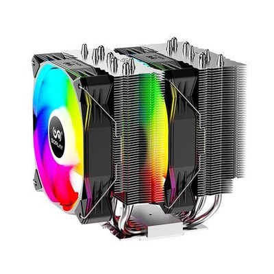 【熱賣下殺】賽普雷V587系列雙塔6熱管臺式電腦CPU散熱器12CM白光風扇支持1700