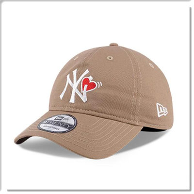 【ANGEL NEW ERA】NEW ERA MLB NY 紐約 洋基 卡其色 軟板 9TWENTY 老帽 情人節 愛心