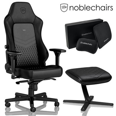 ●售完 Noblechairs 皇家賽車椅 HERO 搭配置腳蹬+記憶枕組 豪華組 (真皮款) MAX-006