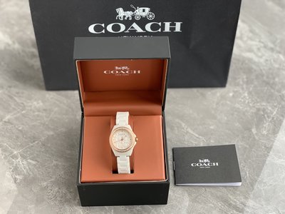 現貨蔻馳coach玫瑰金石英錶 盈潤舒適的陶瓷錶帶 精致簡約的風格和現代與經典的巧妙結合，陶瓷錶帶搭配時間明星同款熱銷