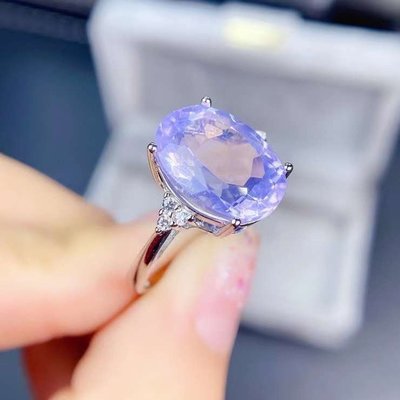 【戒指】天然巴西薰衣草紫水晶戒指 大克拉 美麗粉紫 全淨體