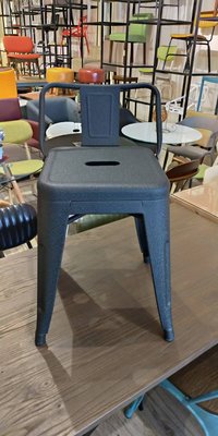 【找椅子】法式工業風 復刻 loft tolix stool 45CM 鐵凳椅 矮凳 立體紋粉體烤磨砂黑
