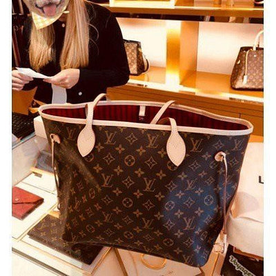 二手現貨 LV Neverfull MM 原花色 購物袋 子母包 手提 M40995 中號 媽媽包