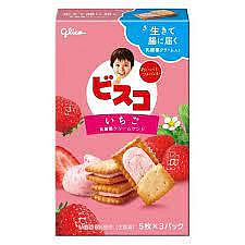 【享吃零食】日本 Glico固力果 草莓風味夾心餅乾