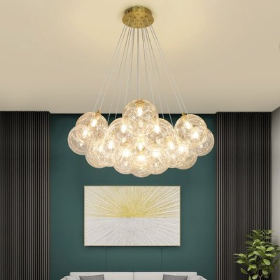 客廳燈 吊燈北歐大氣客廳魔豆吊燈現代創意3D月球泡泡燈網紅溫馨臥室餐廳燈具