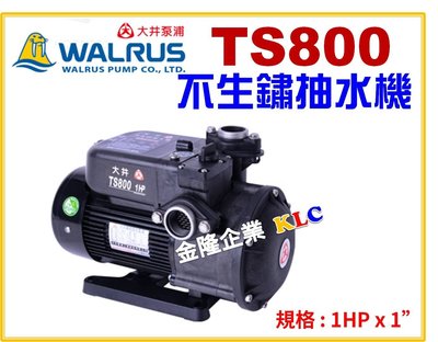 【上豪五金商城】大井 TS800 1HP 塑鋼抽水機 不生鏽抽水機 靜音型抽水馬達 台灣製