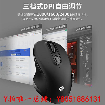 滑鼠HP/惠普 雙模式人體工學舒適有聲辦公商務家用滑鼠FM710A