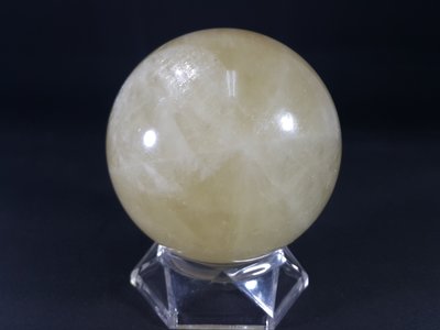 [銀九藝] 直徑~8.8公分 941g 黃水晶 冰洲石球 吉祥擺飾 (9)