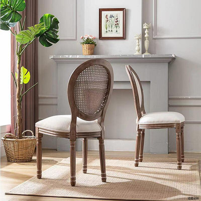 歐式餐椅實木椅子靠背椅簡約復古做