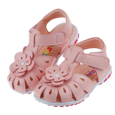童鞋/ 心花朵朵開粉色真皮寶寶涼鞋(13~17公分) K7K691G