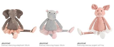 [英國Jellycat 團購] Jellycat 安撫玩偶Dancing Darcey系列 33cm，大象 河馬 豬豬