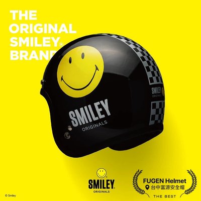 【台中富源】GALLOP X SMILEY 聯名款 半罩 3/4 安全帽 騎士帽 復古 輕量 黃色笑臉 黑