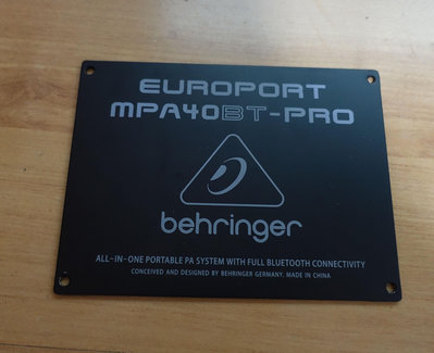 【二手 / 音響喇叭】behringer Europort MPA40 BT-PRO / 面板 / 音響零件 -- 223