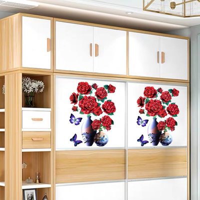 冰箱貼紙3d立體墻貼畫墻壁遮瑕疵柜子櫥柜裝飾墻紙自粘瓷磚補洞貼~樂悅小鋪