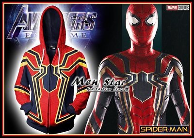 【Men Star】免運費 復仇者聯盟 4 蜘蛛人 彈力運動外套 連帽外套 COSPLAY服裝 道具 裝備 角色扮演