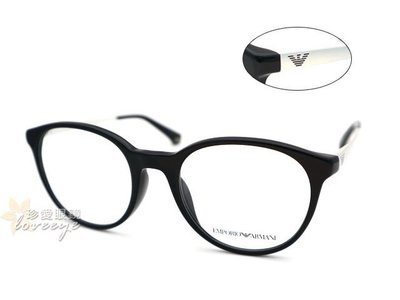 【珍愛眼鏡館】EMPORIO ARMANI 亞曼尼 亞洲版光學眼鏡 鎂鋁金屬彈簧鏡臂 EA3154F 黑 # 3154