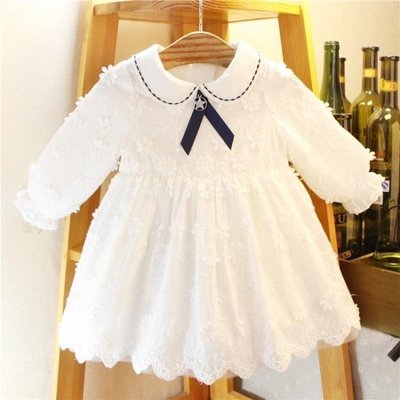 女童禮服 春季 女童韓國風蕾絲連衣裙周歲寶寶小香風裙子嬰兒禮服裙