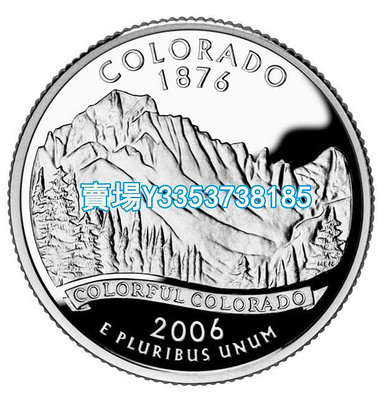 全新美國25分硬幣 50州紀念幣 2006年D版科羅拉多州 24.3mm 紙幣 錢幣 紀念幣【古幣之緣】1353