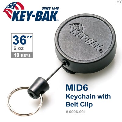 【IUHT】KEY-BAK MID6系列 36”伸縮鑰匙圈(附背夾)#0006-001