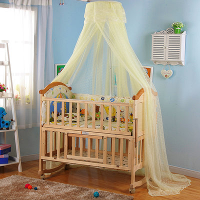 嬰兒床蚊帳帶支架嬰兒床上蚊帳寶寶蚊帳兒童床蚊帳少年床蚊帳全罩