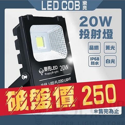 【現貨】樂亮 LED COB 20W 100W 150W 投射燈 黃光