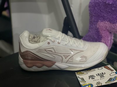慶豐體育👟美津濃 mizuno 女排球鞋 WAVE LUMINOUS 2 V1GC212036 玫瑰金 白 中筒