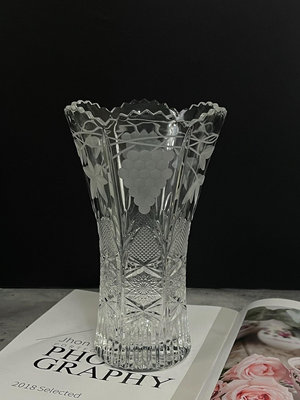 新年福利/日本豪雅HOYA水晶切子花瓶 花器 擺件