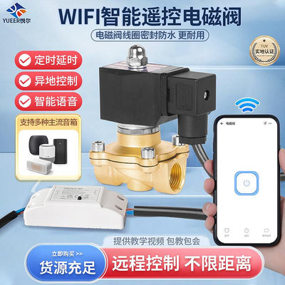 WIFI電磁閥水閥220V手機智能無線遠程遙控澆水電子管道開關銅閥門