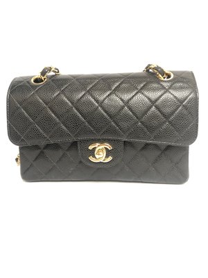 【RECOVER名品二手SOLD OUT】 CHANEL 黑色荔枝皮金鍊斜背包 . 經典款 . COCO包