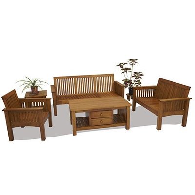 【N D Furniture】台南在地家具-橡膠木全實木柚木色沙發組椅/戶外組椅/客廳實木組椅(此為整組賣場)