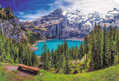 缺 26166 1500片歐洲進口拼圖 TRE 風景 夢幻 瑞士 厄希嫩湖