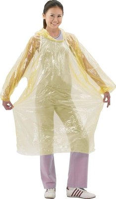【輕便雨衣 拋棄式雨衣】(50件一起賣)批發價450元.每件只賣9元 黃色長袖型【安安大賣場】